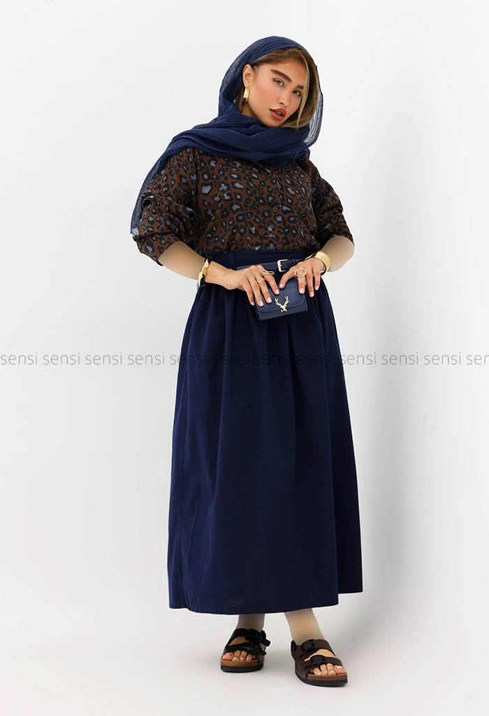 شومیز تک جیب پلنگی کد1005985
